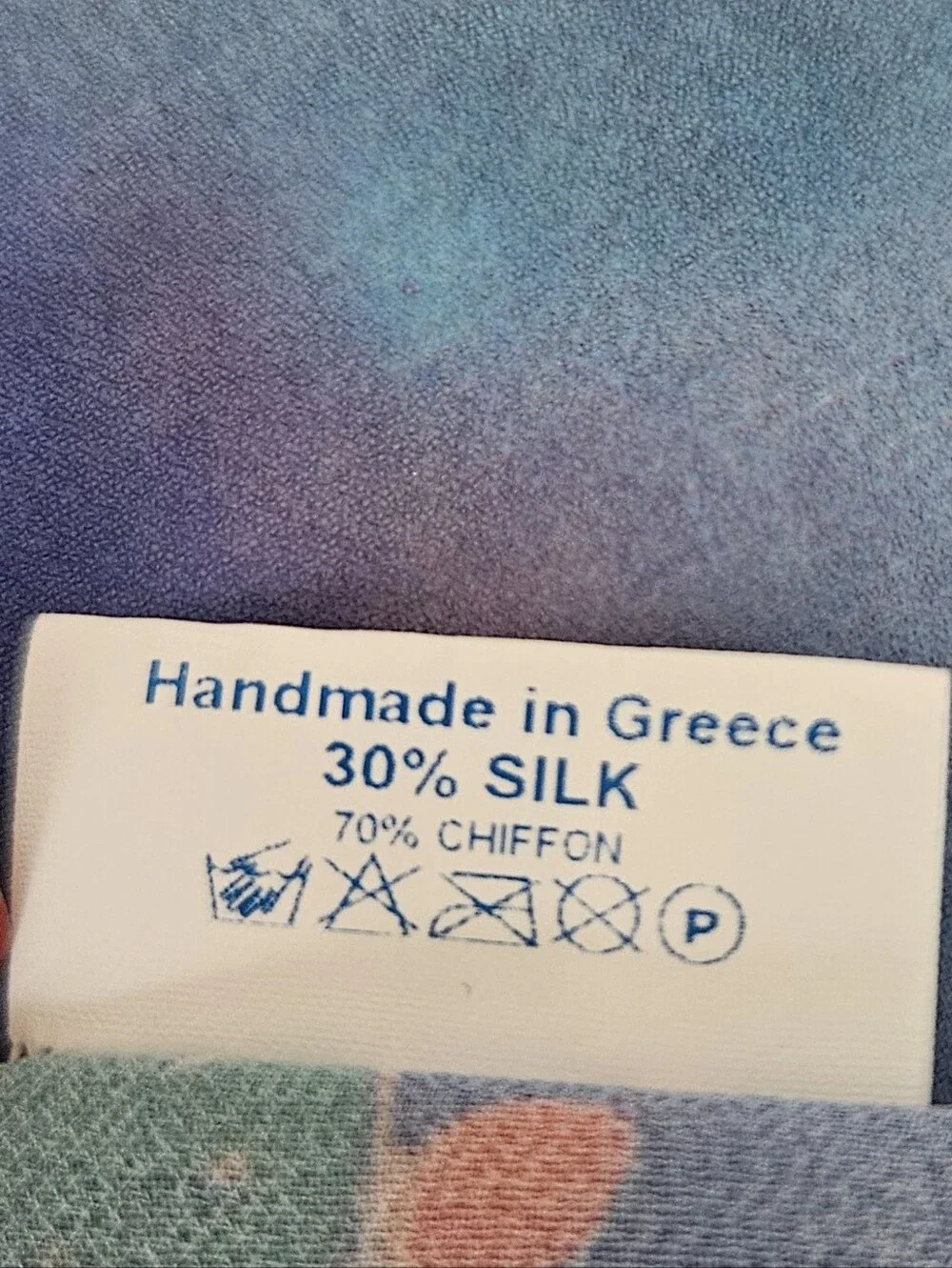 Ifasma Hand Made  Santorini Watercolor Mediterranean Village Scarf